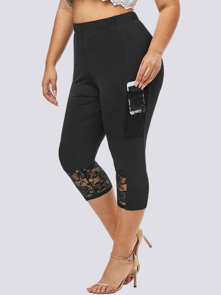 Legging Court Grande Taille (Poche) Leggings Ultime Legging L Noir