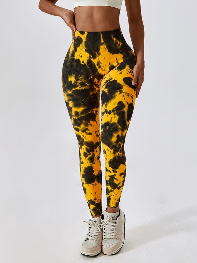 Legging Fitness Tie Dye Galbant Leggings Ultime Legging S Jaune