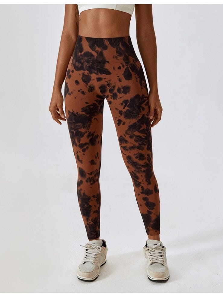 Legging Fitness Tie Dye Galbant Leggings Ultime Legging S Marron