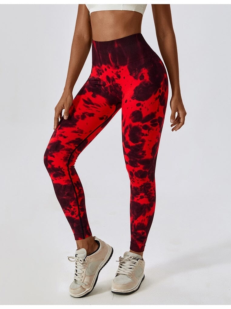 Legging Fitness Tie Dye Galbant Leggings Ultime Legging S Rouge