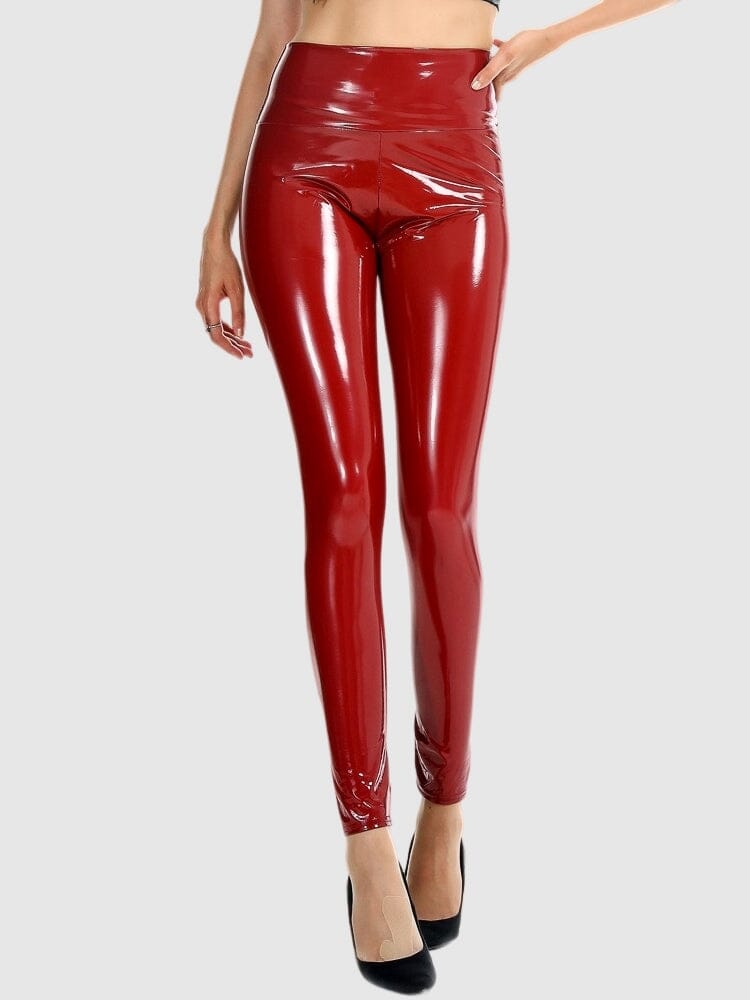 Legging Latex Brillant Leggings Ultime Legging S Rouge