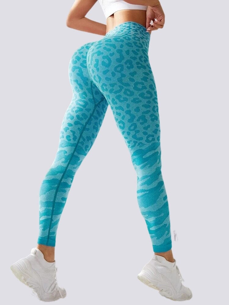 Legging Léopard Galbant (Sans Couture) Leggings Ultime Legging S Bleu