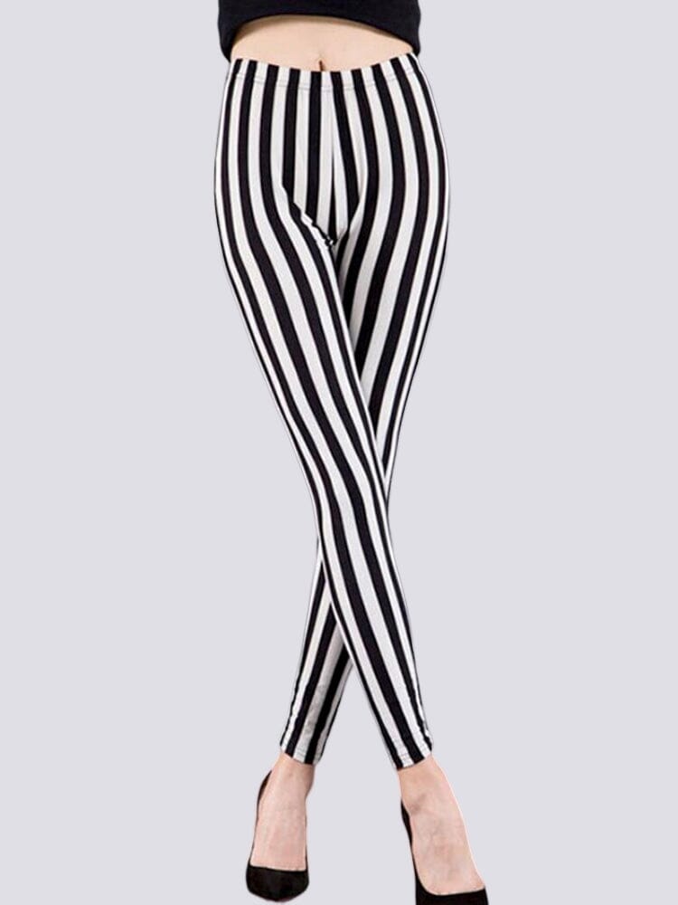 Legging Rayé Noir et Blanc Leggings Ultime-Legging S