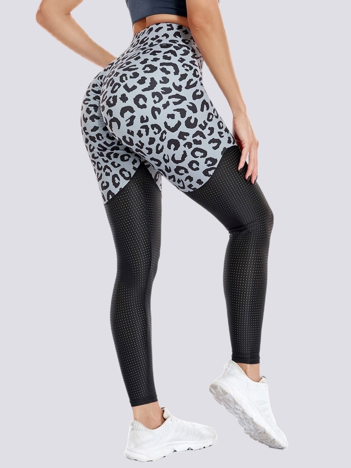 Hengittävät saumattomat push up leggingsit - leopardi