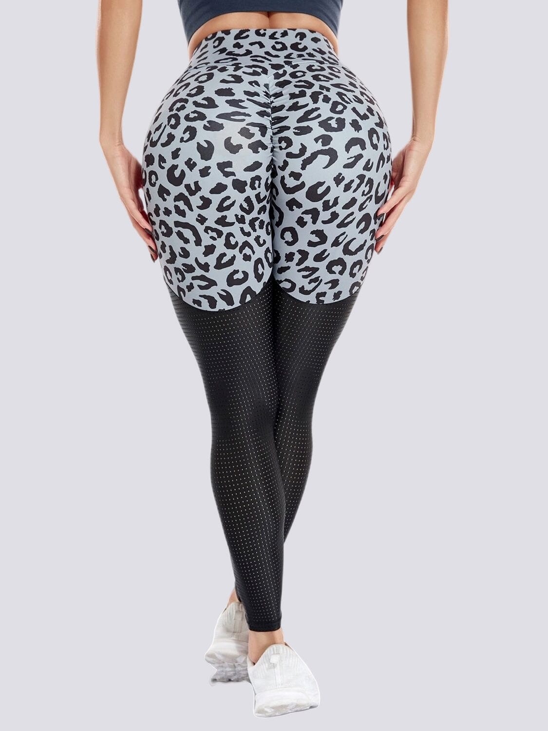 Hengittävät saumattomat push up leggingsit - leopardi