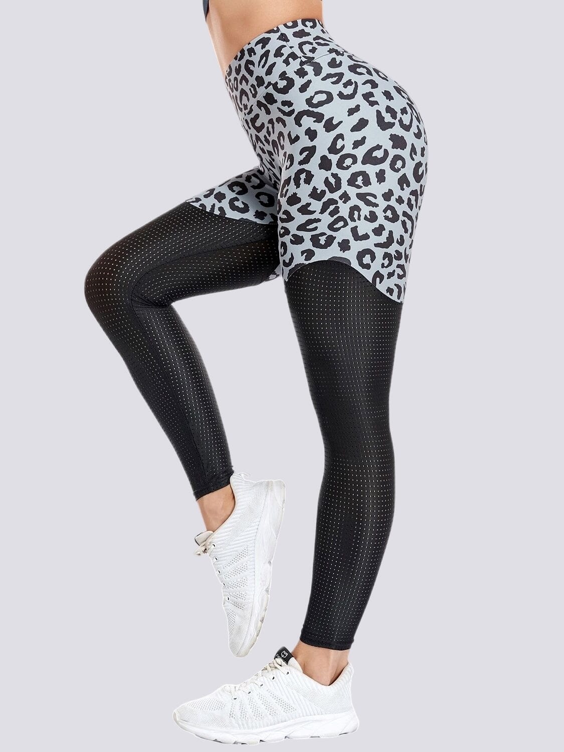 Hengittävät saumattomat push up leggingsit - leopardi