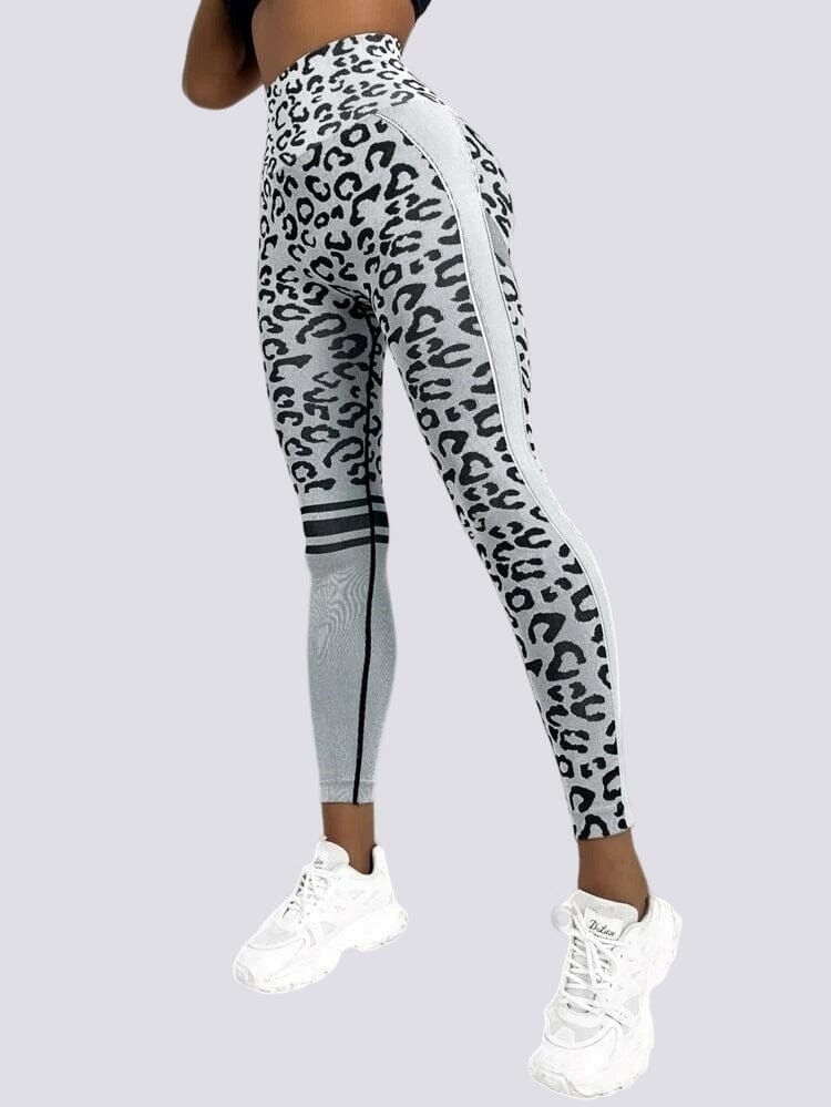 Saumattomat push up -urheiluleggingsit - leopardi