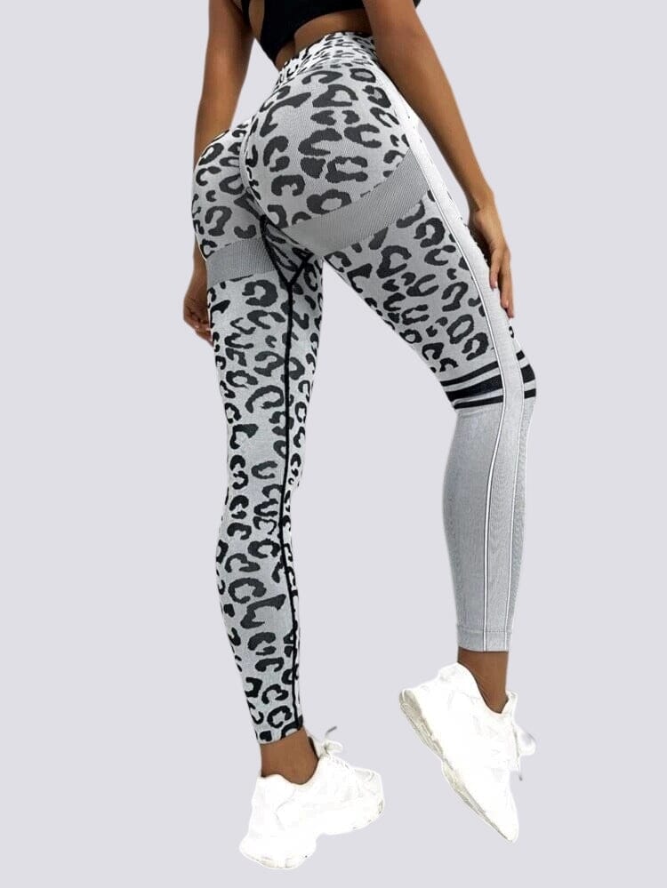 Legging Sans Couture Push Up Sport - Léopard Leggings Ultime Legging S Gris