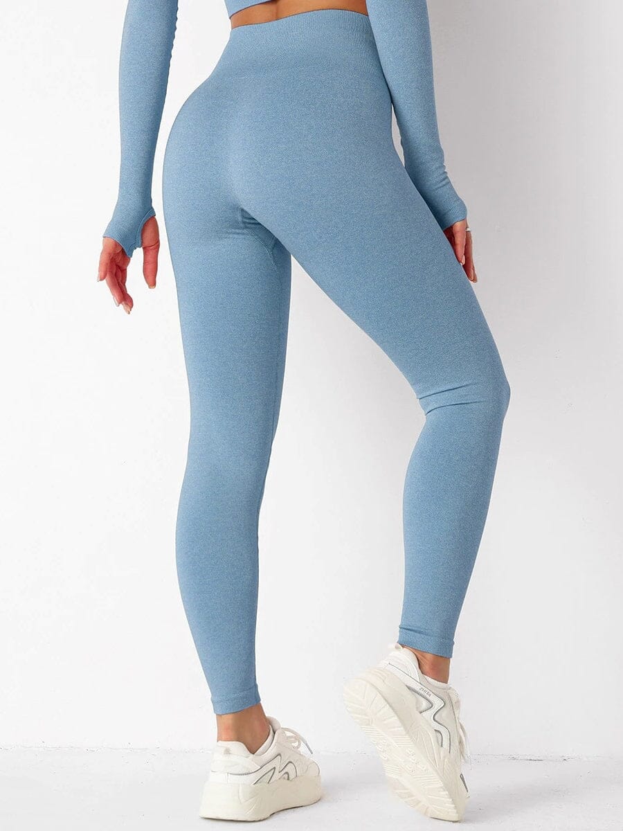 Legging Sans Couture Sport Leggings Ultime Legging : Legging Femme | Vêtements de Sport S Bleu