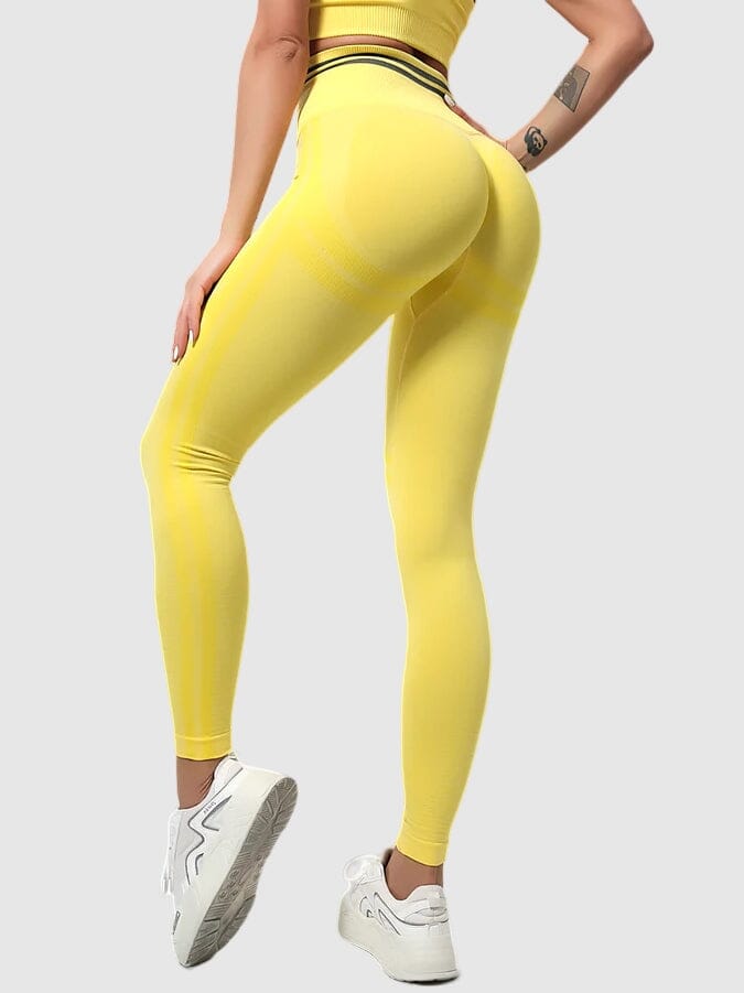 Legging Sport Affinant Push Up Ultime Legging : Legging Femme | Vêtements de Sport XS Jaune