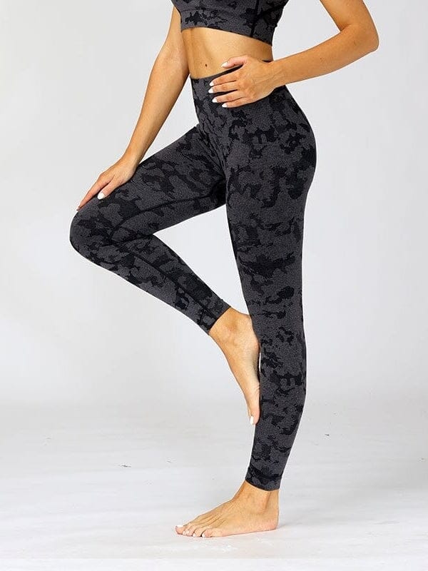 Legging Sport Camouflage Sans Couture Leggings Ultime Legging : Legging Femme | Vêtements de Sport S Noir