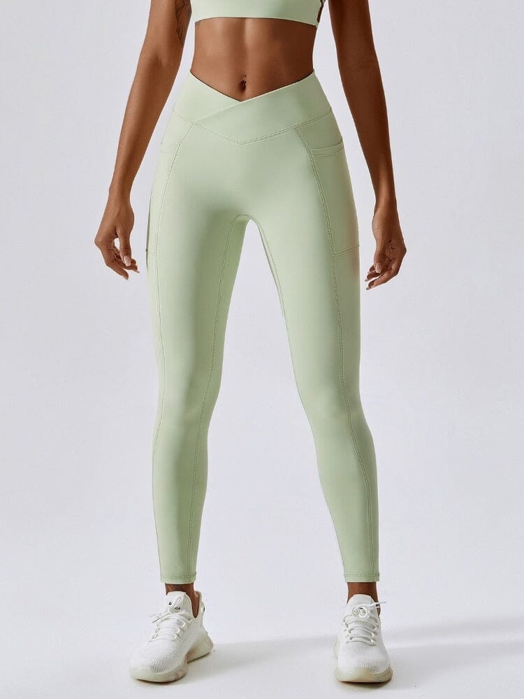 Legging Sport Ceinture V Push Up Poches Ultime Legging S Vert