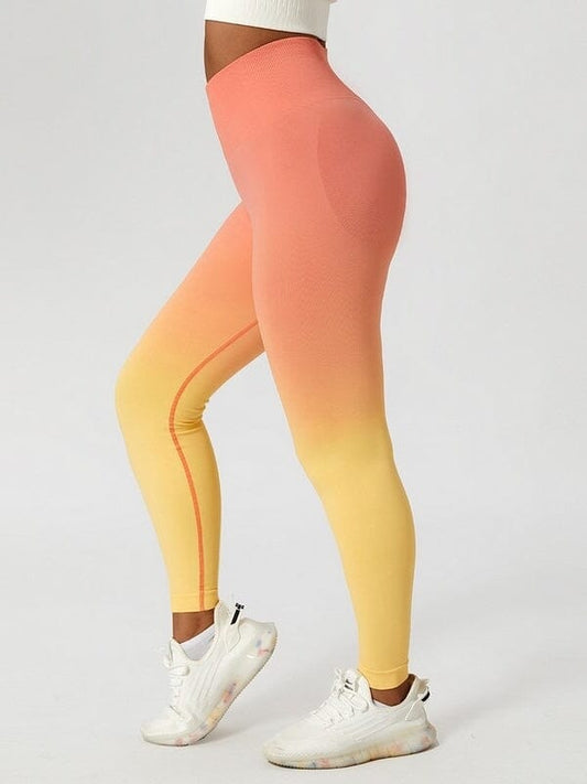 Legging Sport Coloré Dégradé Push Up Ultime Legging S Orange/Jaune