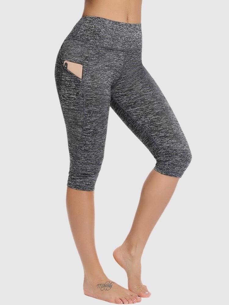 Legging Sport Court Poches Leggings Ultime Legging S Gris chiné