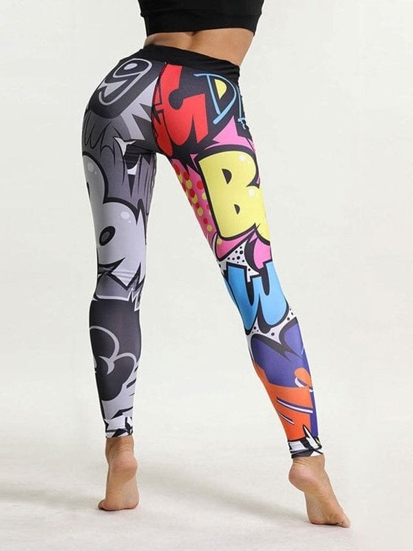 Pop art piirustus urheilu leggingsit