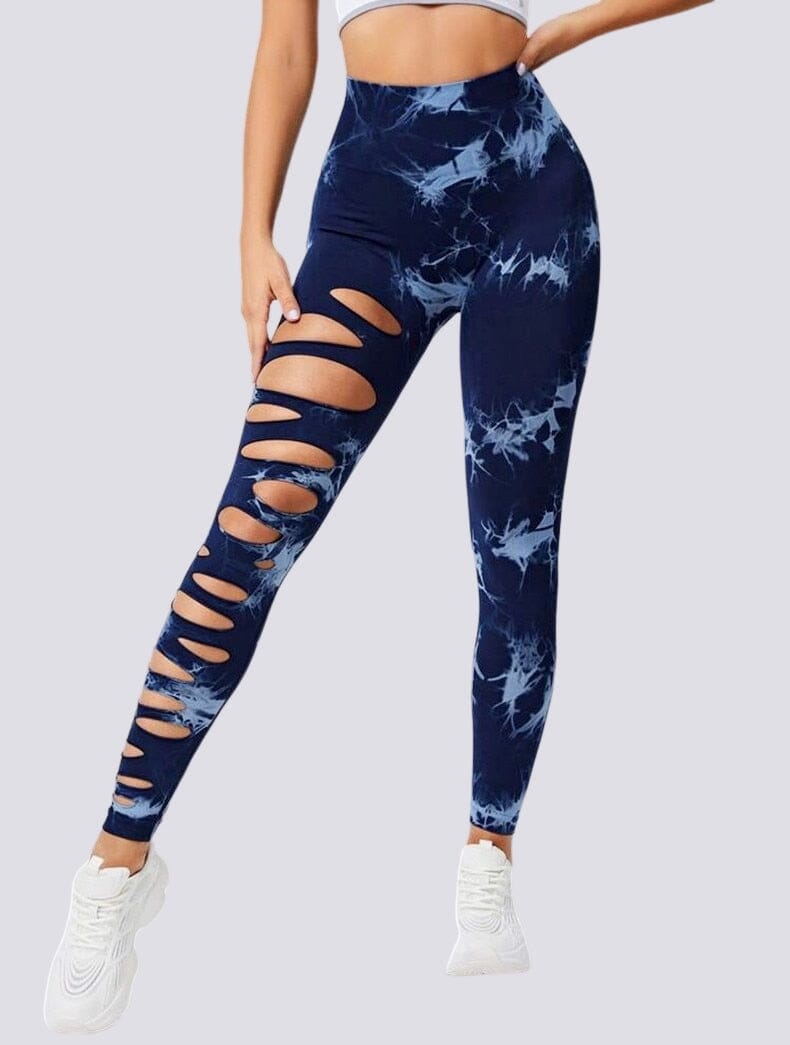 Legging Sport Destroy Push Up Sans Couture Leggings Ultime Legging XS Bleu