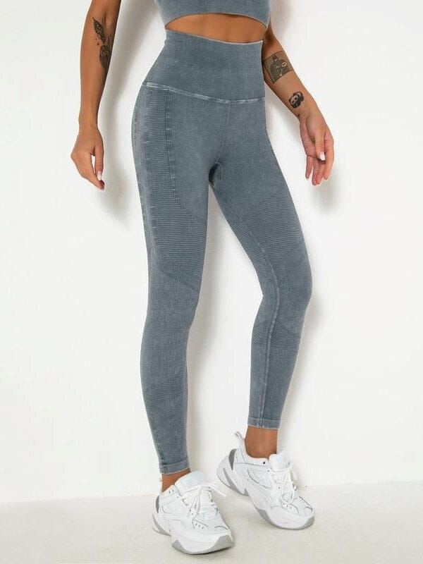 Legging Sport Effet Jean Leggings Ultime Legging : Legging Femme | Vêtements de Sport S Bleu