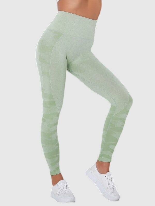 Legging Sport Imprimé Camouflage Sans Couture Leggings Ultime Legging : Legging Femme | Vêtements de Sport S Vert