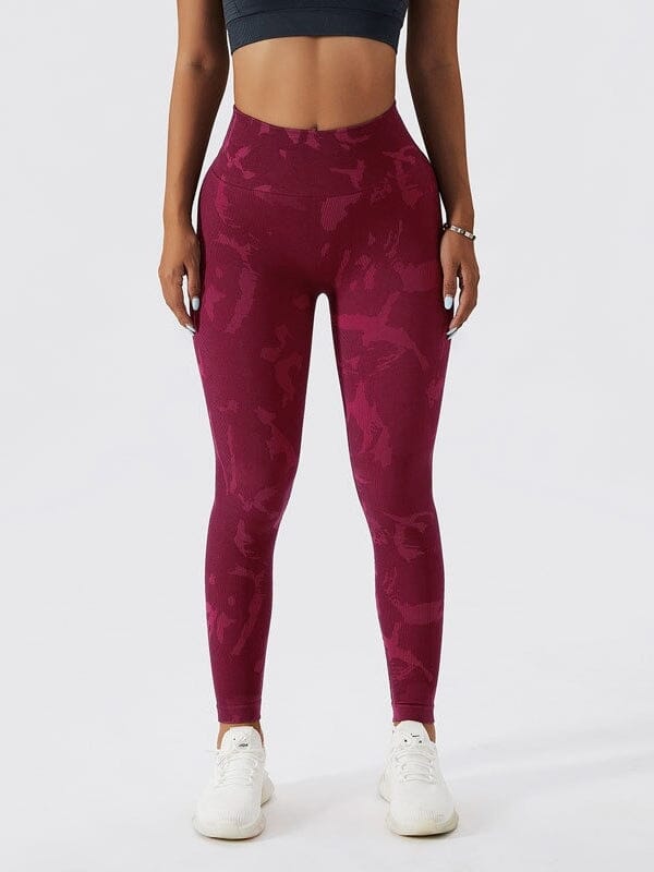 Legging Sport Imprimé Sans Couture Ultime Legging S Bordeaux