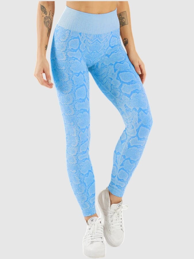 Legging Sport Imprimé Serpent Leggings Ultime Legging : Legging Femme | Vêtements de Sport S Bleu ciel