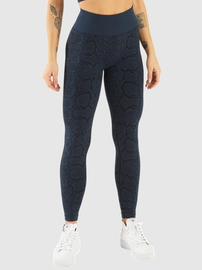 Legging Sport Imprimé Serpent Leggings Ultime Legging : Legging Femme | Vêtements de Sport S Bleu sombre