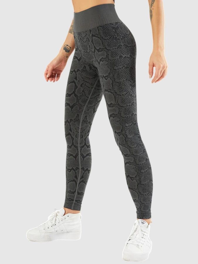 Legging Sport Imprimé Serpent Leggings Ultime Legging : Legging Femme | Vêtements de Sport S Gris