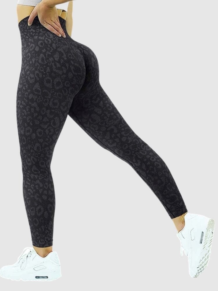 Legging Sport Léopard Push Up Sans Couture Leggings Ultime Legging S Noir