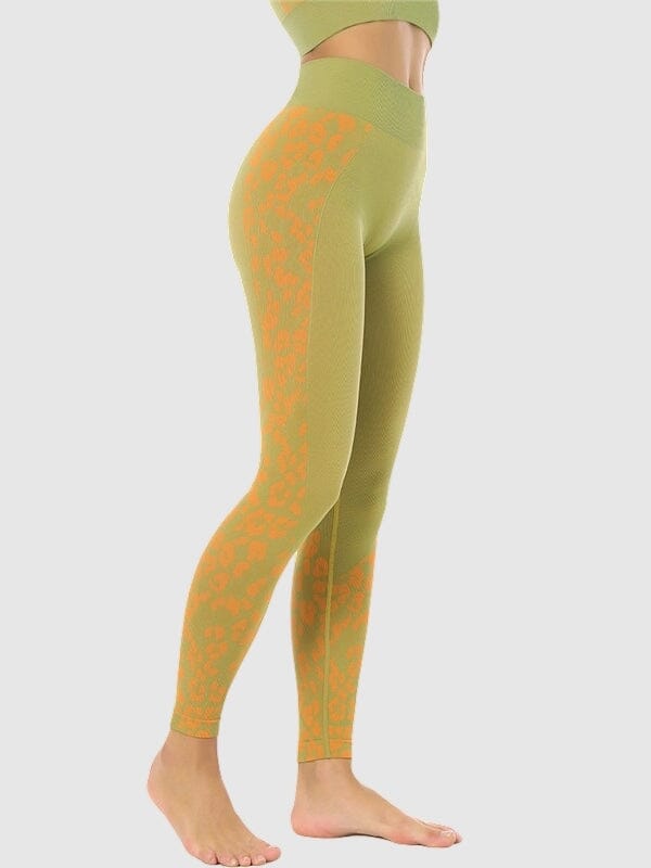 Legging Sport Léopard Sans Couture Ultime Legging : Legging Femme | Vêtements de Sport S Jaune