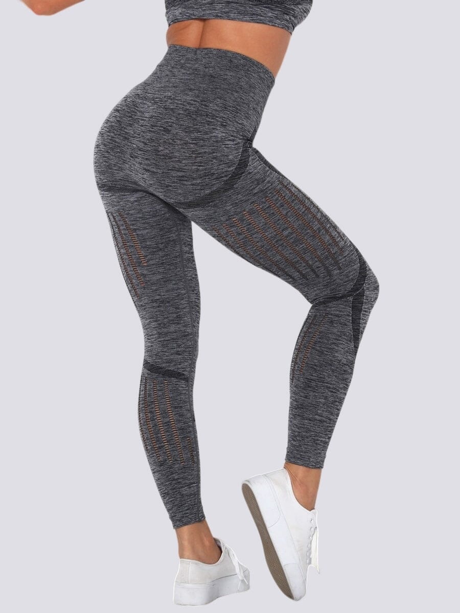 Legging Sport Maille Leggings Ultime Legging : Legging Femme | Vêtements de Sport S Gris foncé