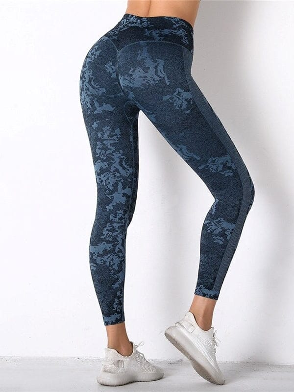 Legging Sport Militaire Camouflage Ultime Legging : Legging Femme | Vêtements de Sport S Bleu