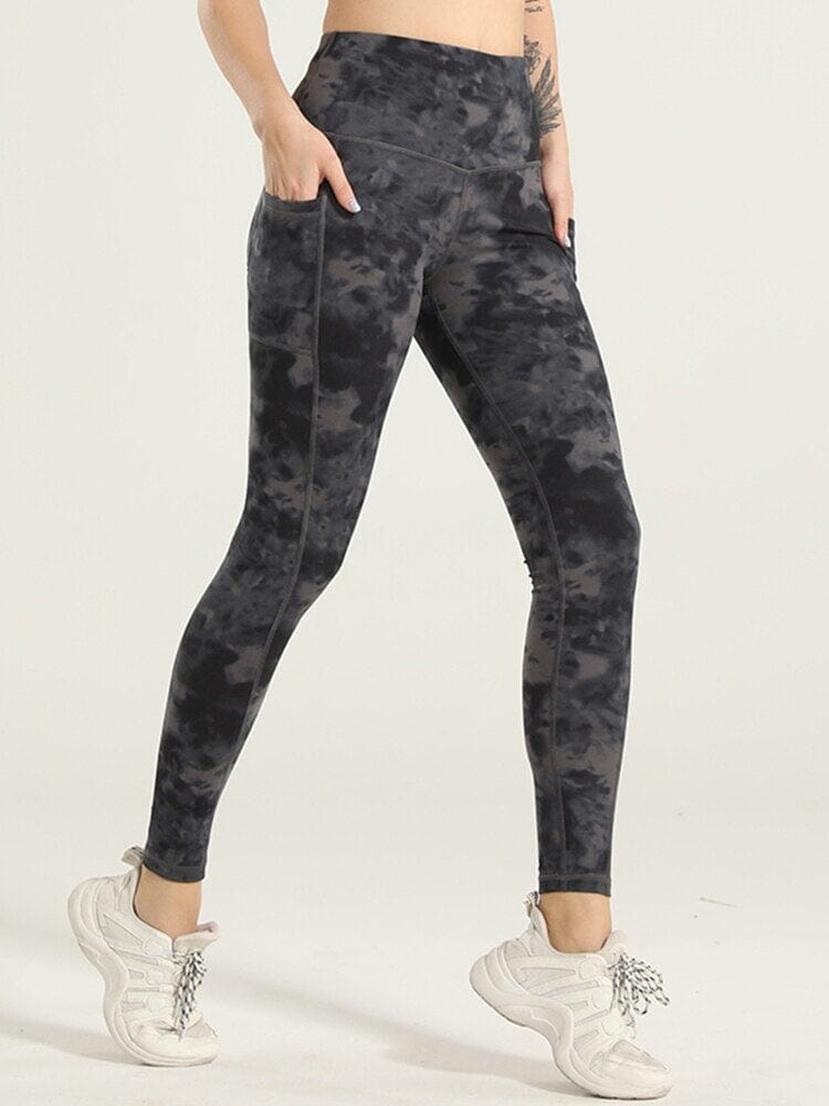 Legging Sport Poches Imprimé Leggings Ultime Legging : Legging Femme | Vêtements de Sport S Noir