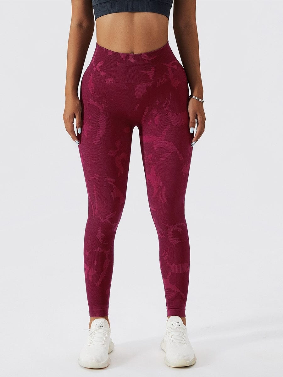 Legging Sport Push Up Camouflage (Sans Couture) Leggings Ultime Legging S Bordeaux