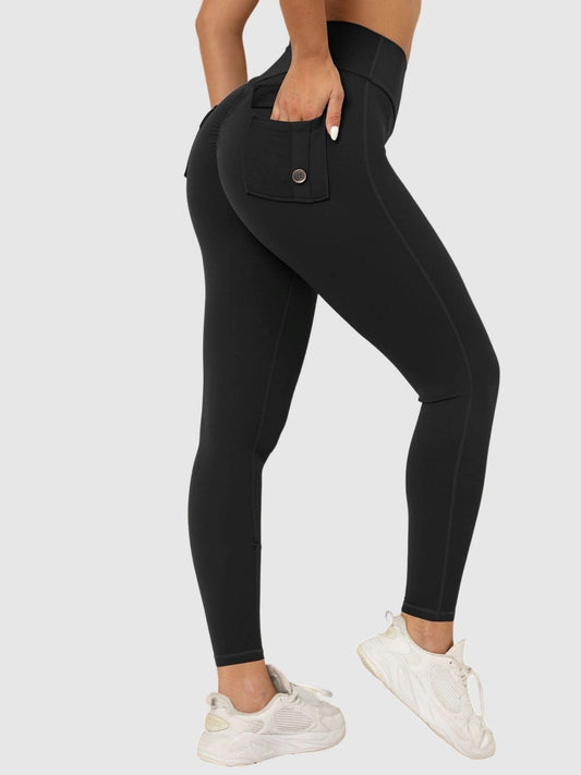 Legging Sport Push Up Poches Arrières Leggings Ultime Legging : Legging Femme | Vêtements de Sport S Noir