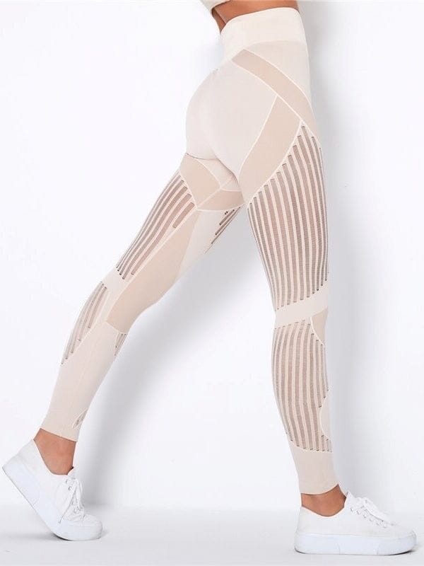 Legging Sport Respirant Leggings Ultime Legging : Legging Femme | Vêtements de Sport XS Beige