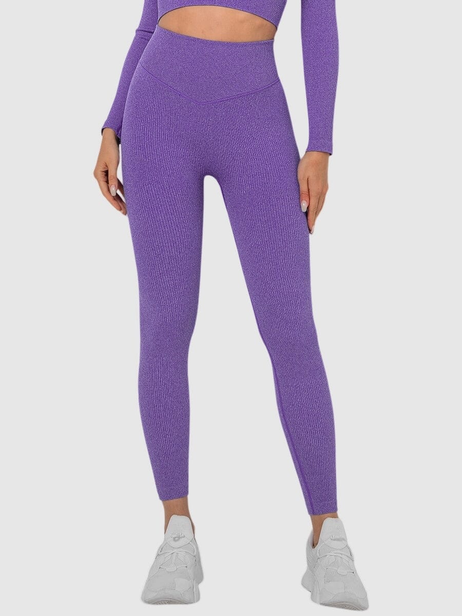 Legging Sport Sans Couture Côtelé (Push Up) Leggings Ultime Legging S Violet