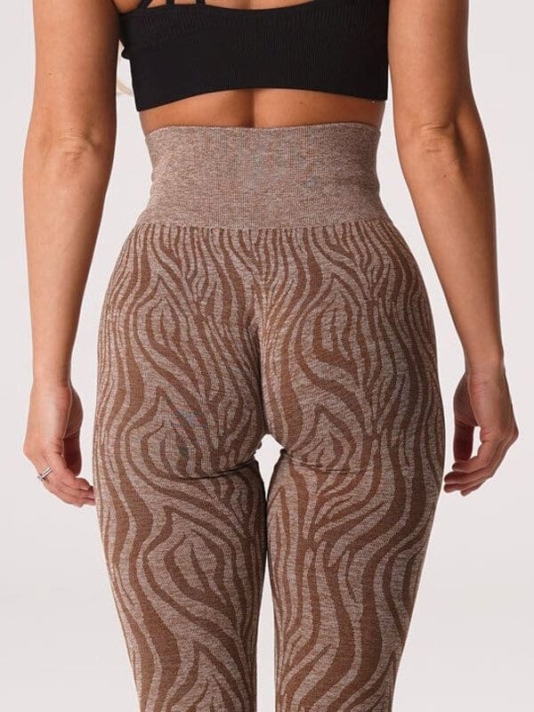 Zebra Print saumattomat urheiluleggingsit