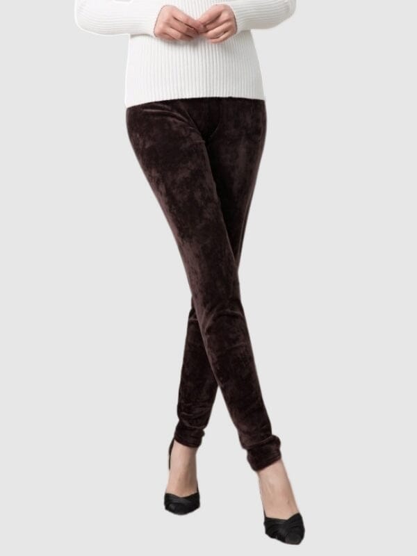 Legging Velours Leggings Ultime Legging : Legging Femme | Vêtements de Sport S Marron