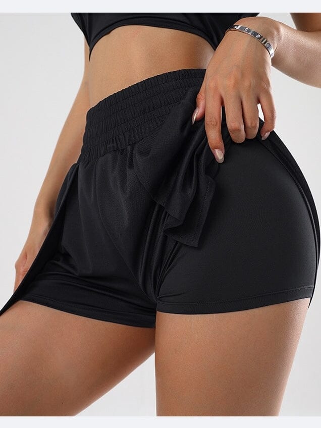 Short Coupe Large 2 en 1 Shorts Ultime Legging XS Noir