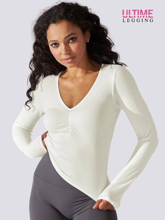 Top Sport Manches Longues Push Up - Ultime-Legging T-Shirt Ultime Legging XS Blanc