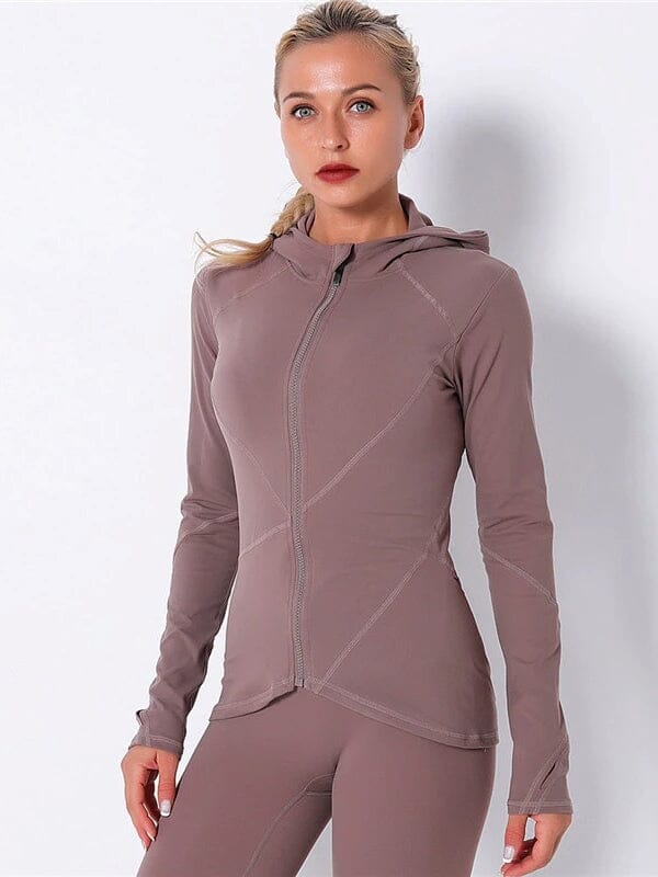 Veste Sport Capuche Zippée - Lovy Veste Ultime Legging : Legging Femme | Vêtements de Sport S Violet